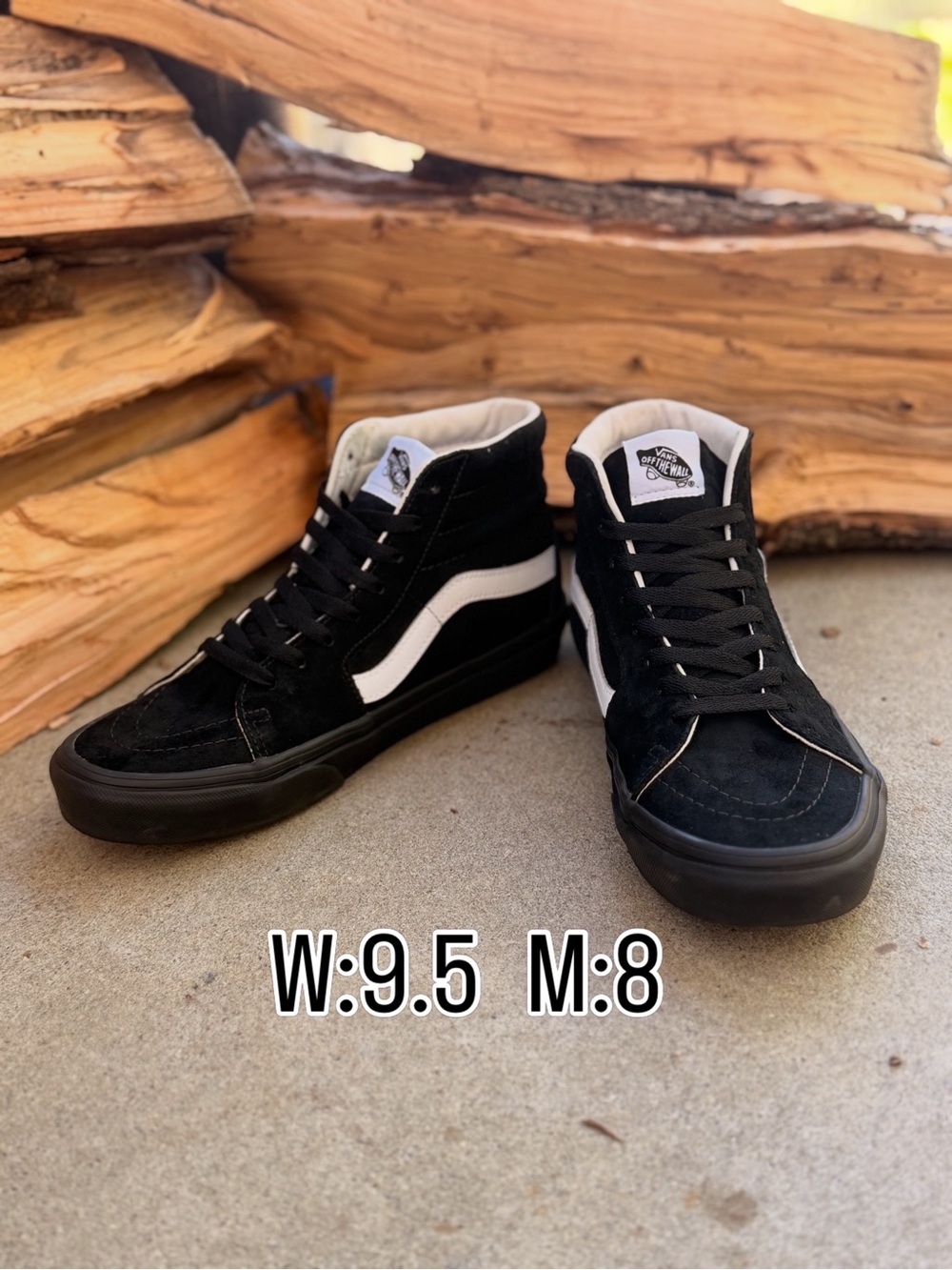 Vans Black and White High-Top Skate Sneakers
